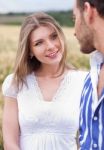 Loving Couple, Woman On Focus Stock Photo