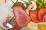 Beef Filet Mignon Grilled With Vegetables Stock Photo