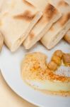 Hummus With Pita Bread Stock Photo