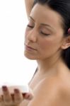 Portrait Of Woman With Soap Stock Photo