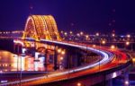 Banghwa Bridge At Night In Seoul,korea Stock Photo