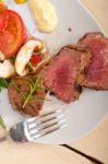 Beef Filet Mignon Grilled With Vegetables Stock Photo