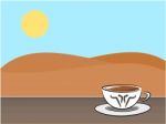 Coffee And Background Illustration Stock Photo