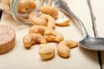 Cashew Nuts On A Glass Jar Stock Photo