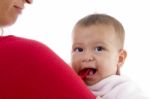 Mother Holding Her Baby Stock Photo