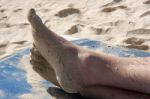 Sandy Feet Stock Photo