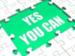 Yes You Can Puzzle Shows Inspiration Motivation And Achievement Stock Photo