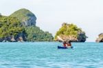 Mother And Daughter Travel By Kayak Stock Photo