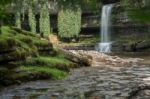 View Of Askrigg Waterfall In The Yorkshire Dales National Park Stock Photo