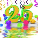 Number Twenty Five Party Displays Creativity And Colourful Innov Stock Photo