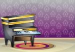 Cartoon  Illustration Interior Music Room With Separated Layers Stock Photo