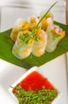 Vietnamese Style Summer Rolls Stock Photo