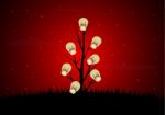 Halloween Blood Eyeball Skull Dead Dry Tree Background Stock Photo