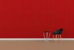 Black Chair In A Red Room Stock Photo