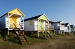 Beach Huts In Old Hunstanton Stock Photo