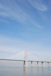 Vasco Da Gama Bridge In Lisbon, Portugal Stock Photo