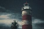 Cape Moreton Lighthouse On The North Part Of Moreton Island. Abstract Lighting Stock Photo