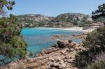 The Beach At Baja Sardinia In Sardinia On May 18, 2015 Stock Photo