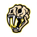 Saber-toothed Cat Skull Mascot Stock Photo