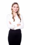 Image Of Corporate Lady, Posing Stock Photo