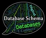 Database Schema Indicates Schematics Words And Word Stock Photo