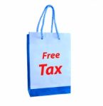 Shopping Bag For Free Tax Stock Photo