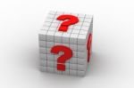 White Cubes And Question Mark Stock Photo