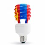 Flag Of Mongolia On Bulb Stock Photo