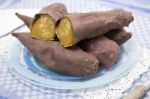 Oven Sweet Potatoes Stock Photo