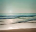 An Abstract Seascape With Blurred Panning Motion On Paper Backgr Stock Photo