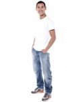 Young Man Posing In Casuals Stock Photo