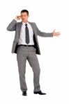 Businessman With Phone Stock Photo