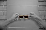 Coffee Clink Glasses Stock Photo