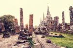 Vintage Wat Phra Si Sanphet, Thailand Stock Photo