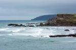 Rocky Coastline At Bude Stock Photo