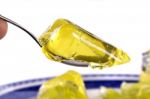 Yellow Gelatin Stock Photo