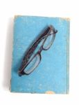 Vintage Books  With A Reading Glasses Stock Photo