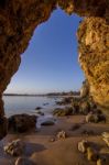 Beaches Near Ferragudo, Portugal Stock Photo