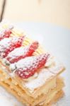 Napoleon Strawberry Cake Dessert Stock Photo