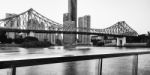 Story Bridge In Brisbane. Black And White Stock Photo