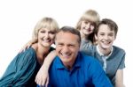 Happy Family On White Background Stock Photo