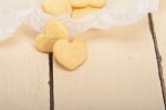 Heart Shaped Shortbread Valentine Cookies Stock Photo