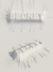 3d Cloth Falling On Words " Secret " Stock Photo