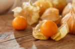 Cape Gooseberry Physalis Fruit Ground Cherry Organic Food Vegetable Stock Photo