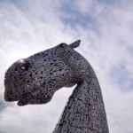 Sculptures The Kelpies At The Helix Park In Falkirk, Scotland Stock Photo