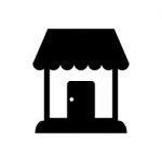 Shop Building Symbol Icon  Illustration On White Bac Stock Photo