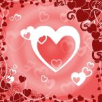 Background Heart Shows Valentines Day And Abstract Stock Photo