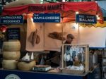 Cheese And Sausages For Sale In Borough Market Stock Photo