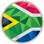 South Africa Flag Icon Circle Low Polygon Stock Photo