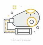 Thin Line Icons, Vacuum Cleaner Stock Photo